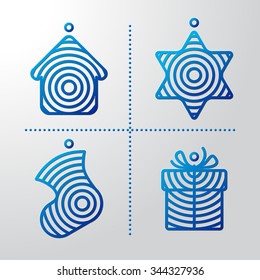 Christmas icons set.  Colored icons in white background. Vector. Web icons in color.