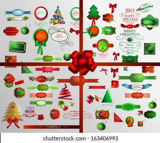Christmas icons set and elements .Vector illustration