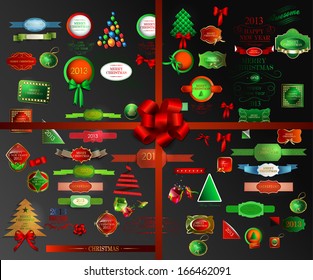 Christmas icons set and elements .Vector illustration