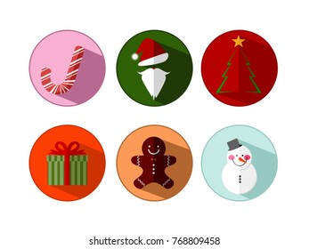 christmas icons set flat information paperwork vector graphic design 