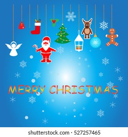 Christmas icons set in flat style. Christmas elements set collection vector illustration