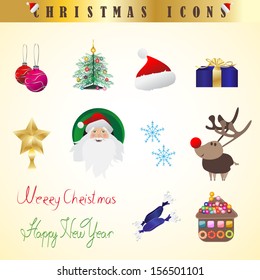 Christmas Icons Set - Isolated On Background - Vector Illustration, Graphic Design Editable For Your Design