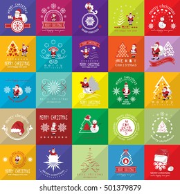 Christmas Icons Set -Isolated On Mosaic Background.Vector Illustration,Graphic Design.For Web,Websites,App,Print,Presentation Templates,Mobile Applications And Promotional Materials, Hand Drawn