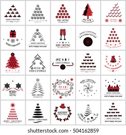 Christmas Icons Set -Isolated On White Background.Vector Illustration,Graphic Design.For Web,Websites,App,Print,Presentation Templates,Mobile Applications And Promotional Materials, Hand Drawn