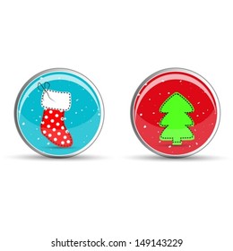 Christmas icons set as labels
