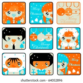 Christmas Icons Set.  labels collection