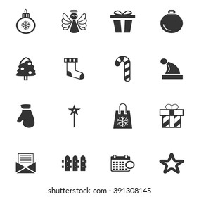 Christmas icons set and symbols for web user interface