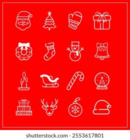 Christmas icons set. This is an icon to celebrate Merry Christmas every year.
