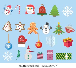  Weihnachtssymbole auf Vektorgrafik