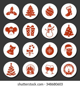Christmas icons set. Vector
