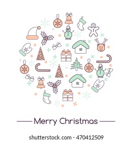 Christmas Icons set, vector.