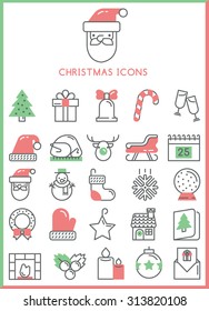 Christmas icons set vector design concept
