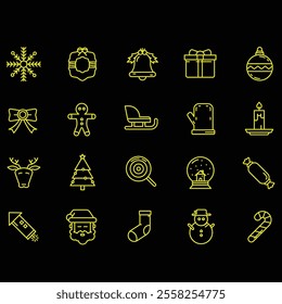 Christmas icons set vector editable