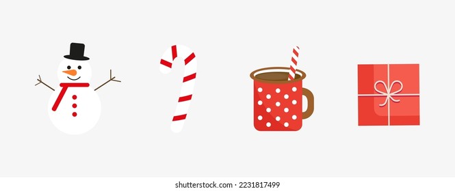 Christmas icons set. Vector graphics