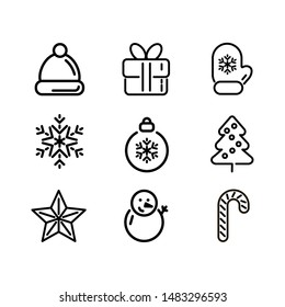 christmas icons set vector illustration