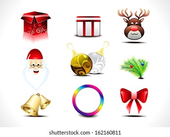 Christmas Icons Set Vector Illustration 