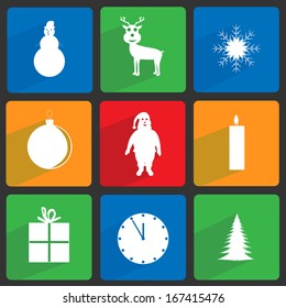 Christmas icons set. Vector illustration EPS-10. 