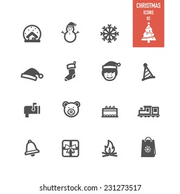 Christmas icons set. Vector illustration.