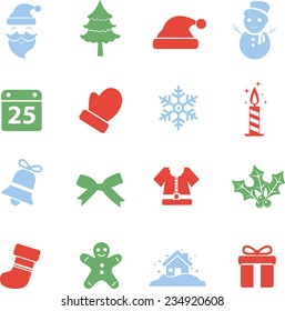 Christmas icons set Vector illustration