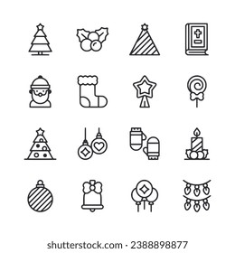 iconos de navidad conjunto ilustración vectorial