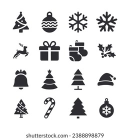 christmas icons set vector illustration