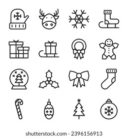 christmas icons set vector illustration