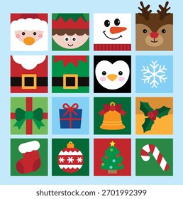 Ícones de Natal Definir Ilustração de Vetor