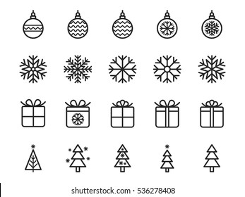 Christmas Icons Set. Vector Illustration.
