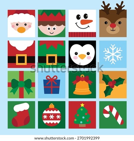 Christmas Icons Set Vector Illustration