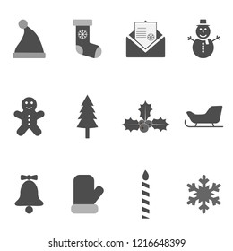 Christmas icons set. Vector illustrations. Flat design.
