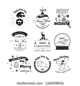 	
Christmas icons set. Vector illustrations.