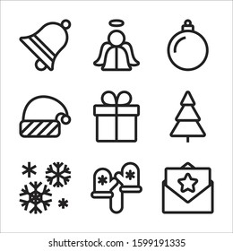 Christmas icons set. Vector illustrations.