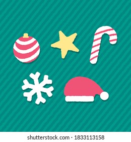 Christmas icons set. Vector illustrations.