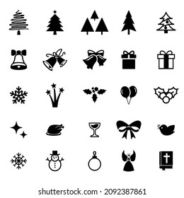 Christmas icons set. Vector illustrations.
