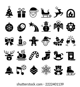 Christmas icons set. Vector illustrations