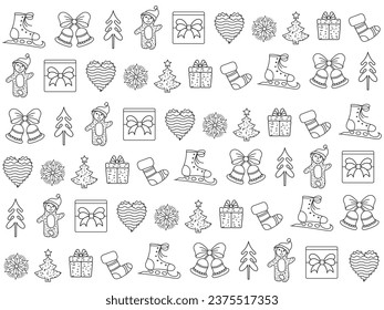 Christmas icons set. Vector illustrations.