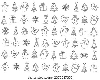 Christmas icons set. Vector illustrations.