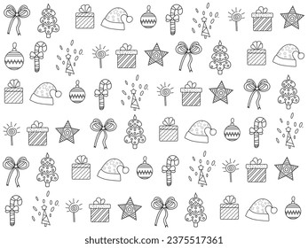 Weihnachtssymbole setzen. Vektorgrafiken.