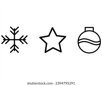 Christmas icons set. Vector illustrations.