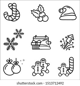 Christmas icons set with white background.