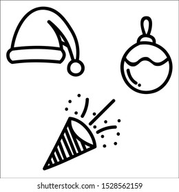 Christmas icons set with white background.