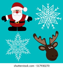 Christmas icons set-3.Vector illustration