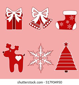 Christmas icons set-4.Vector illustration