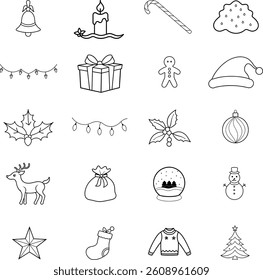 Christmas icons set.This is an editable eps vector icon
