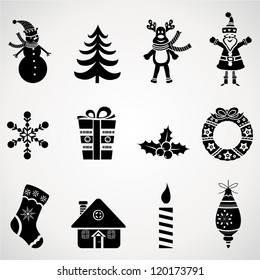 Christmas icons set.Vector