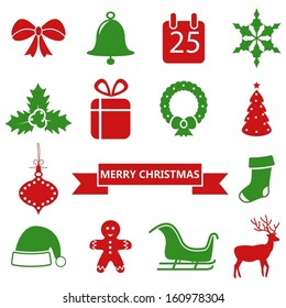 Christmas icons set.Vector 