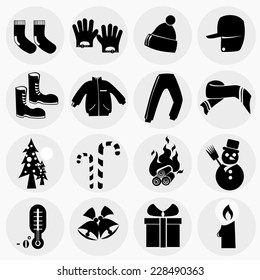 Christmas icons set.Vector 