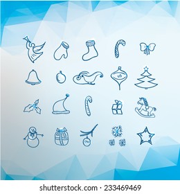 Christmas icons set.Vector 