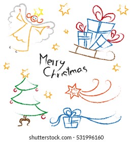 Christmas icons set.Vector. Calligraphic