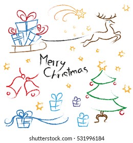 Christmas icons set.Vector. Calligraphic
